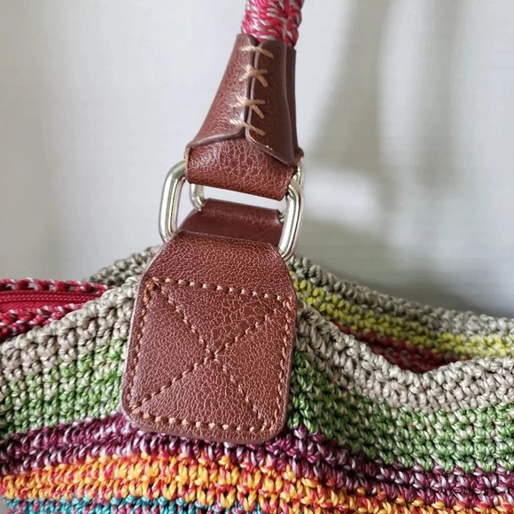 The Sak Womans Woven/Crochet Cambria Multi-colored Hobo Bag. - Picture 4 of 9